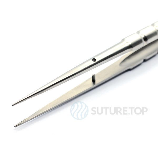 Пинцет хирургический для тканей Tissue Round Surgical Tweezer 180мм straight and serrated tip прямой UNICORN Medical Instruments № 394 фото 394
