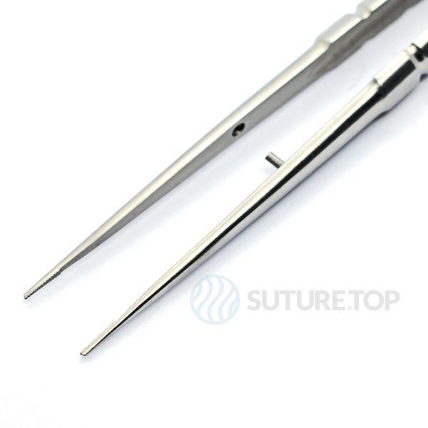 Пинцет хирургический для тканей Tissue Round Surgical Tweezer 180мм straight and serrated tip прямой UNICORN Medical Instruments № 394 фото 394