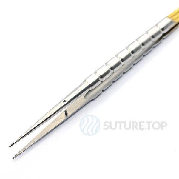 Пинцет хирургический для тканей Tissue Round Surgical Tweezer 180мм straight and serrated tip прямой UNICORN Medical Instruments № 394 фото 394