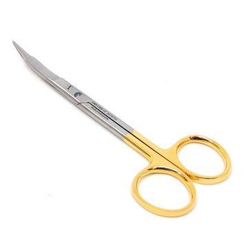 Ножиці хірургічні вигнуті Goldman-Fox Surgical Scissors Curved 130мм UNICORN Medical Instruments № 3519/TC Gold (Tungsten Carbide Inserts) фото 3519/TC