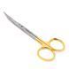 Ножиці хірургічні вигнуті Goldman-Fox Surgical Scissors Curved 130мм UNICORN Medical Instruments № 3519/TC Gold (Tungsten Carbide Inserts) фото 1 3519/TC