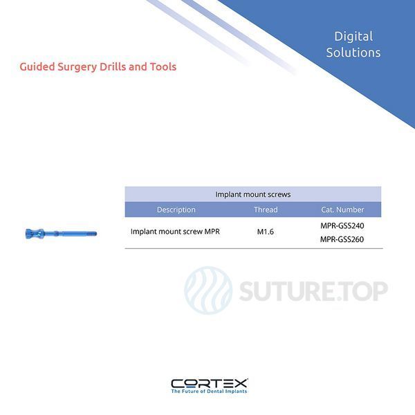 Гвинт для імплантоводу при навігаційній хірургії з офсетом Guided Surgery Implant Mount offset Screw Cortex Dental Implants конічне з'єднання з імплантом стандартна платформа Conical Regular Platform (RP) - 13 mm, MPR-GSS240 фото MPR-GSS240