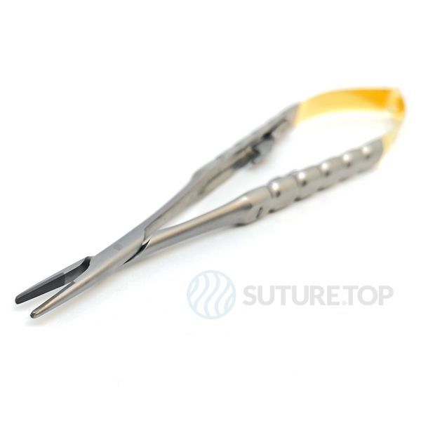 Иглодержатель Castroviejo Needle Holder straight прямой 150мм UNICORN Medical Instruments № 1923/TC 150mm Gold (Tungsten Carbide Inserts) фото 1923/TC 150mm