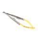Иглодержатель Castroviejo Needle Holder curved изогнутый 150мм UNICORN Medical Instruments № 1924/TC 150mm Gold (Tungsten Carbide Inserts) фото 3 1924/TC