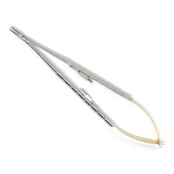 Иглодержатель Castroviejo Needle Holder straight прямой 180мм UNICORN Medical Instruments № 1923A/TC 180mm Gold (Tungsten Carbide Inserts) фото 1923A/TC 180mm