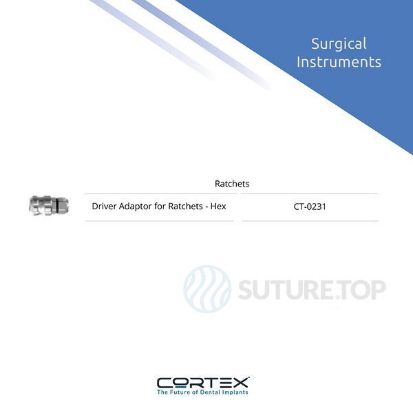 Адаптер драйвера для шестигранного ключа-трещотки Driver Adaptor for Hexed Ratchet CT-0231 Cortex Dental Implants фото CT-0231