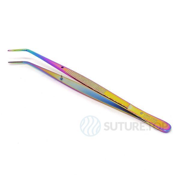 Пинцет College Tweezer Multi Color Rainbow 150мм UNICORN Medical Instruments № 1026 color фото 1026 color