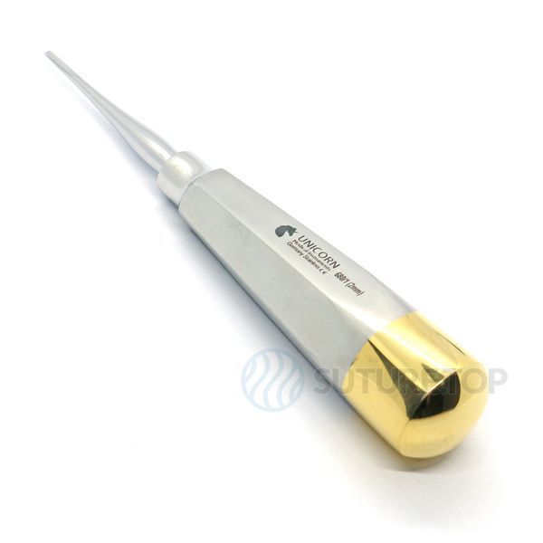 Елеватор Root Elevator 2мм UNICORN Medical Instruments № 680/1 2mm Gold фото 680/1 2mm